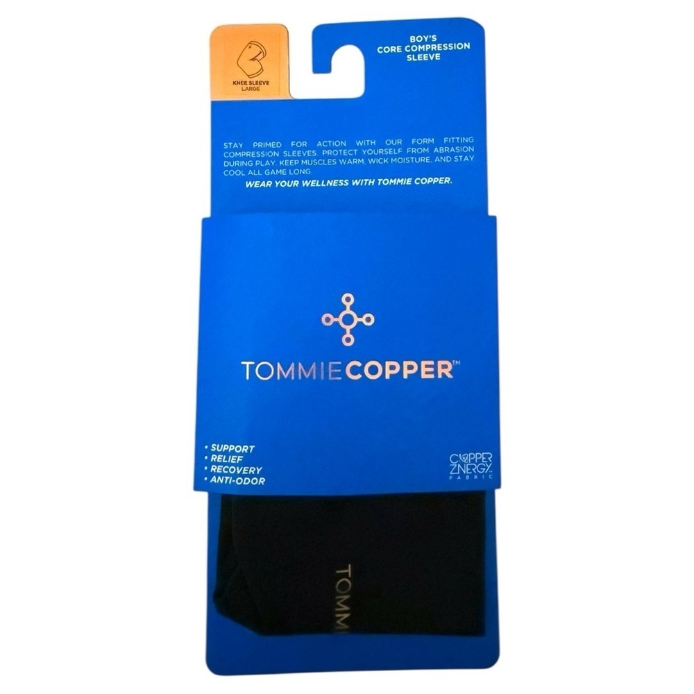 Tommie Copper Boy’s Core Compression Knee Sleeve Large Black